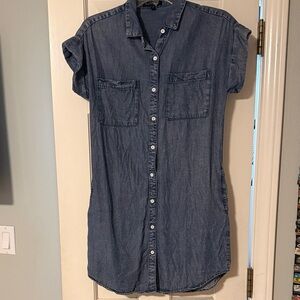 Denim Button-Up Shirt Dress